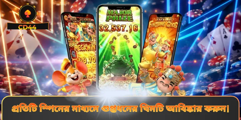 প্রতিটি স্পিনের মাধ্যমে গুপ্তধনের থিমটি আবিষ্কার করুন।
